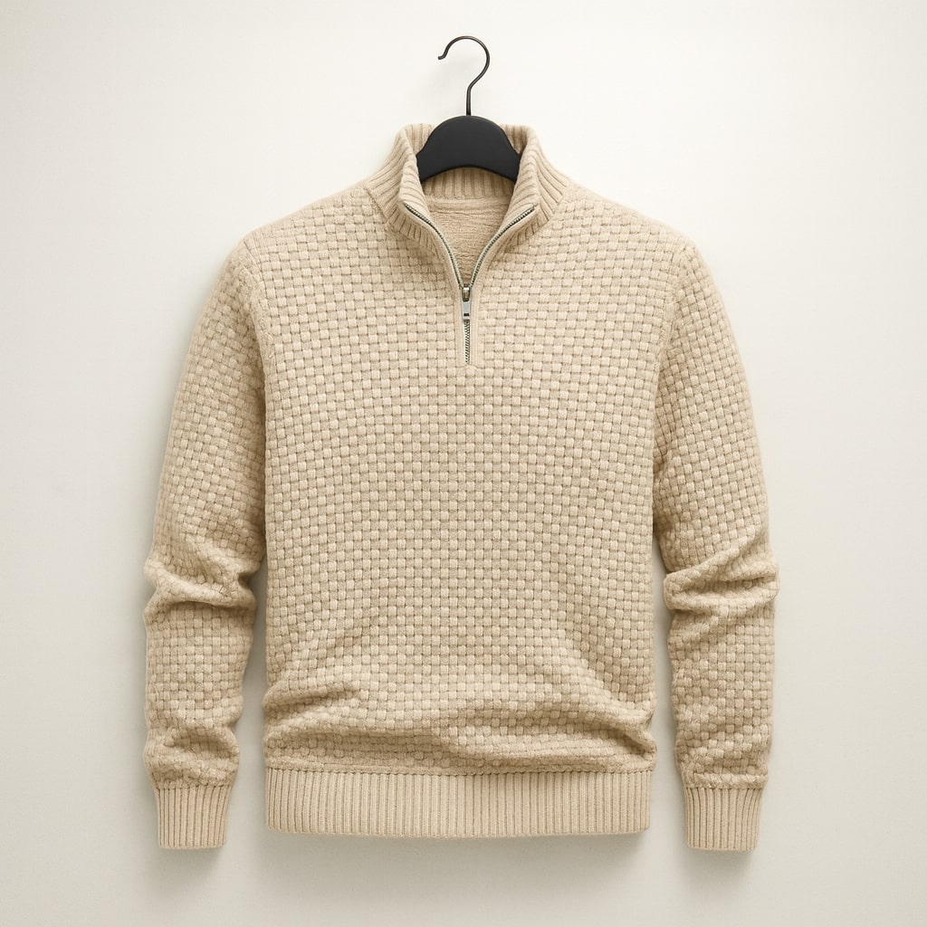CALVEN WOOL WAFFLE SWEATER