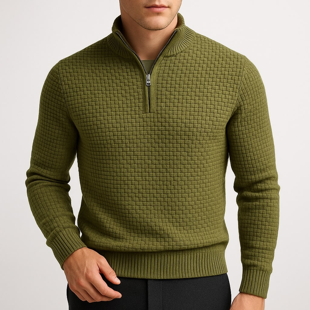 CALVEN WOOL WAFFLE SWEATER