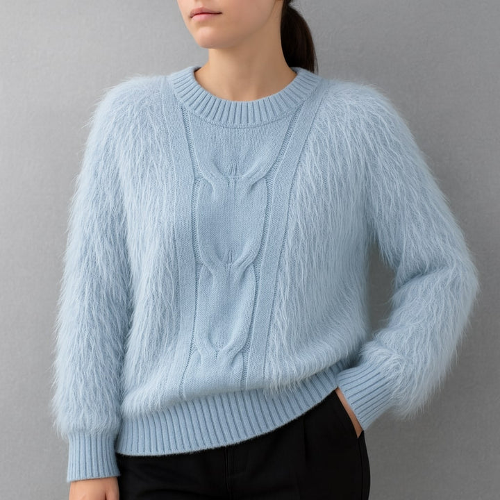AVIANA FUZZY CREWNECK SWEATER