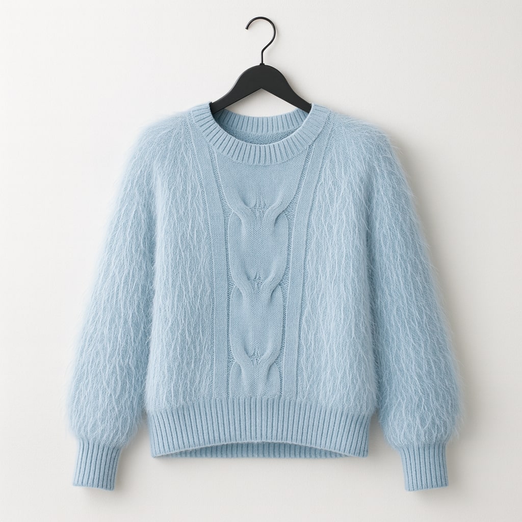 AVIANA FUZZY CREWNECK SWEATER