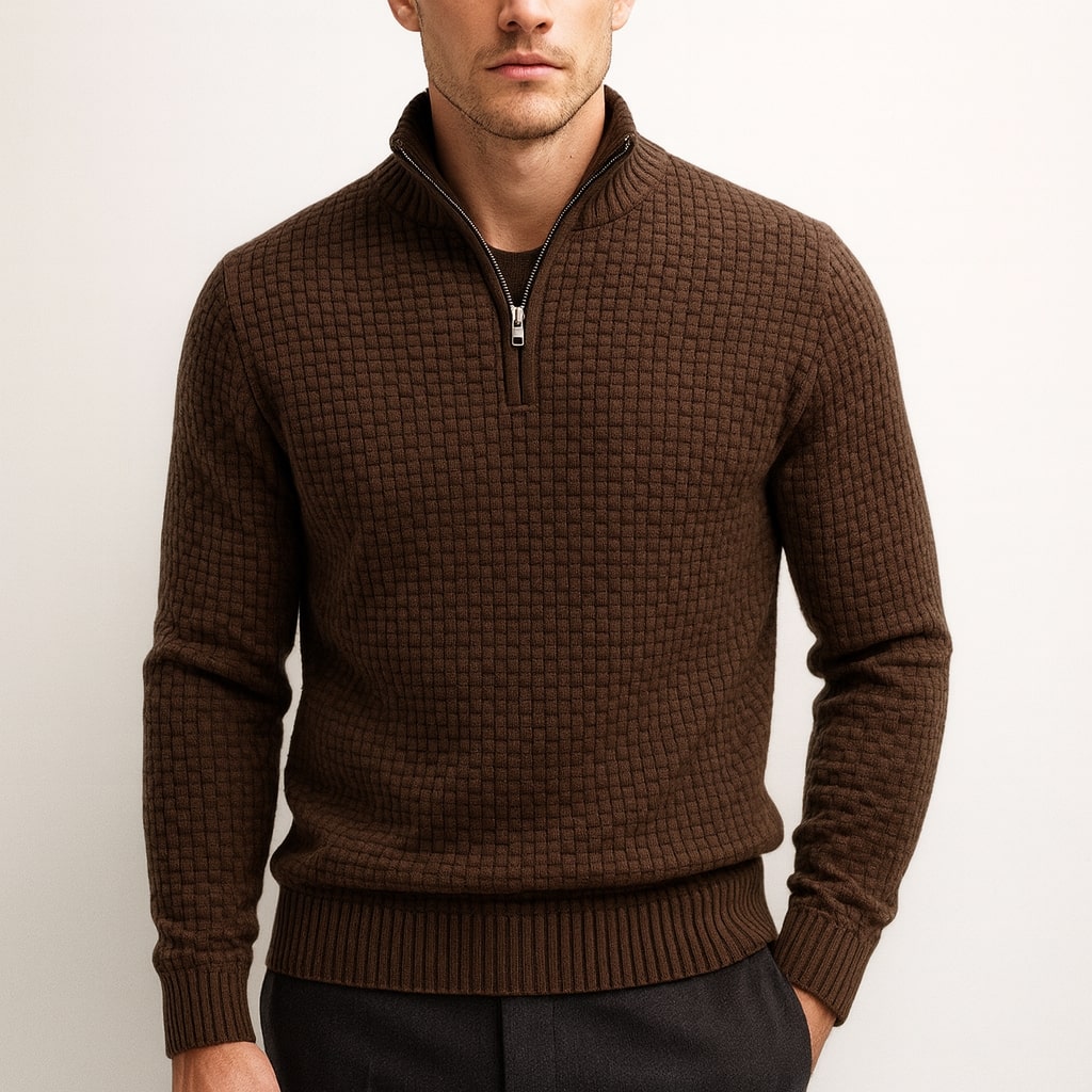 CALVEN WOOL WAFFLE SWEATER