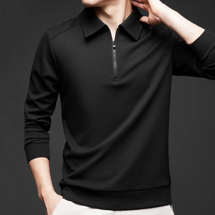 COLE WAFFLE ZIP POLO