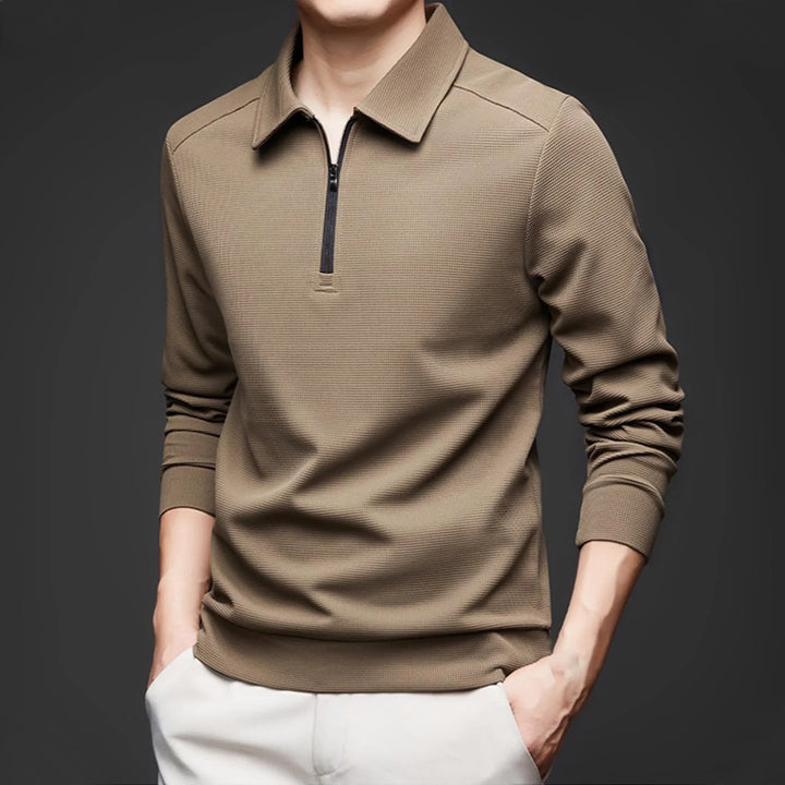 COLE WAFFLE ZIP POLO