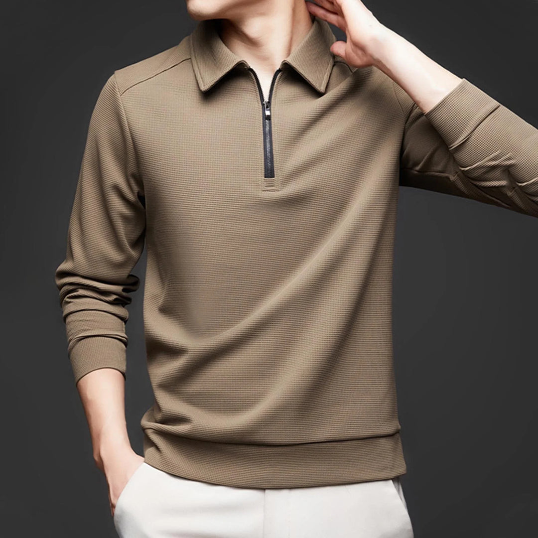 COLE WAFFLE ZIP POLO