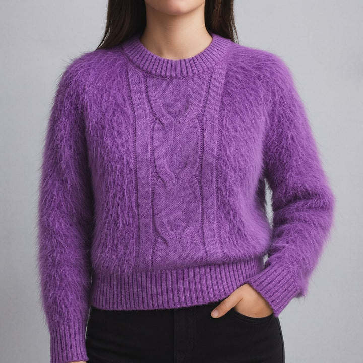 AVIANA FUZZY CREWNECK SWEATER