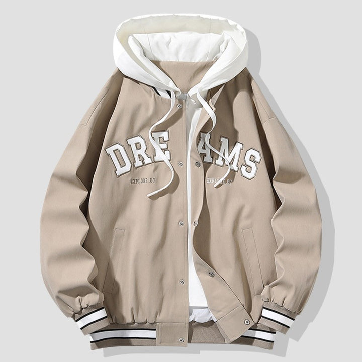 SUTTON HOODED VARSITY JACKET