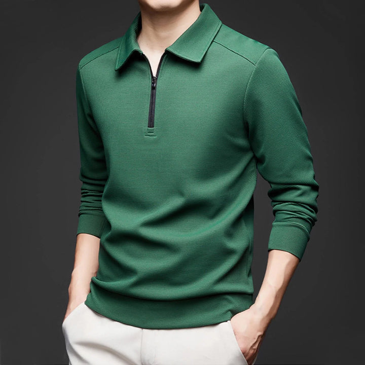 COLE WAFFLE ZIP POLO