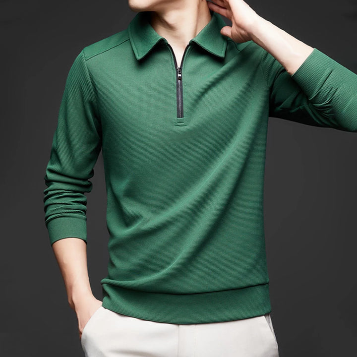 COLE WAFFLE ZIP POLO