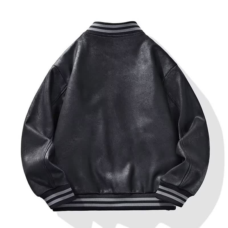 Fulton Distressed Varsity Jacket