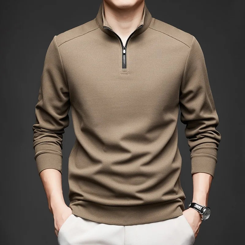 COLE WAFFLE ZIP POLO