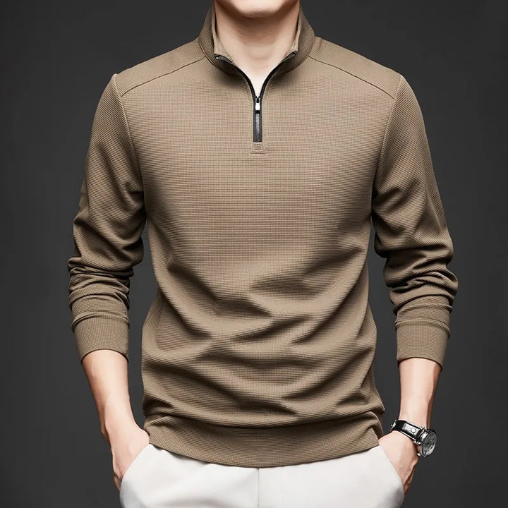 COLE WAFFLE ZIP POLO