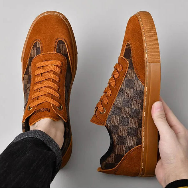 SUEDE CHECKERBOARD SNEAKERS