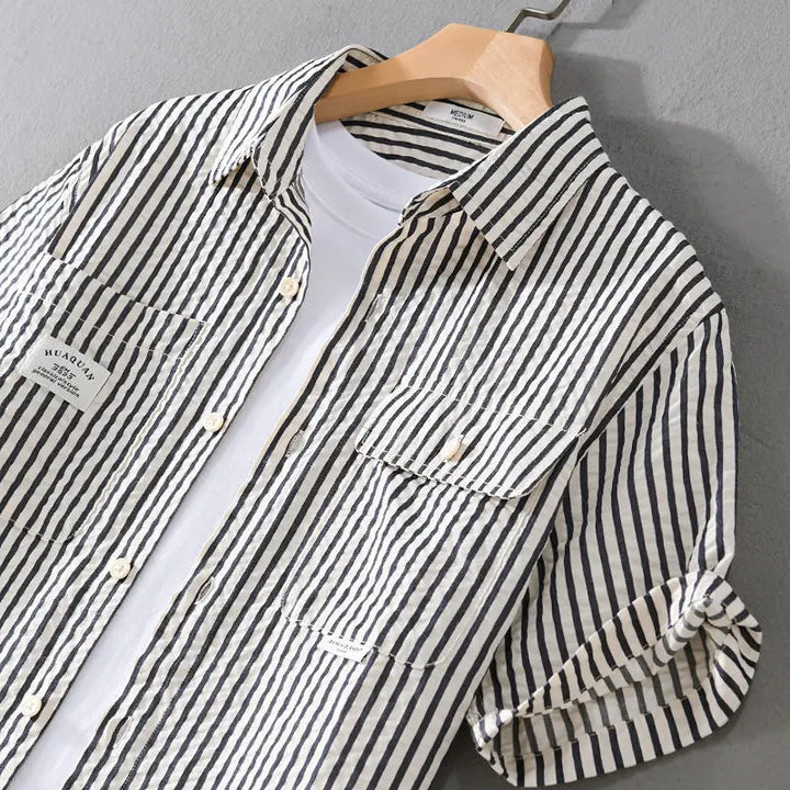 MAISON STRIPED BUTTON-UP SHIRT