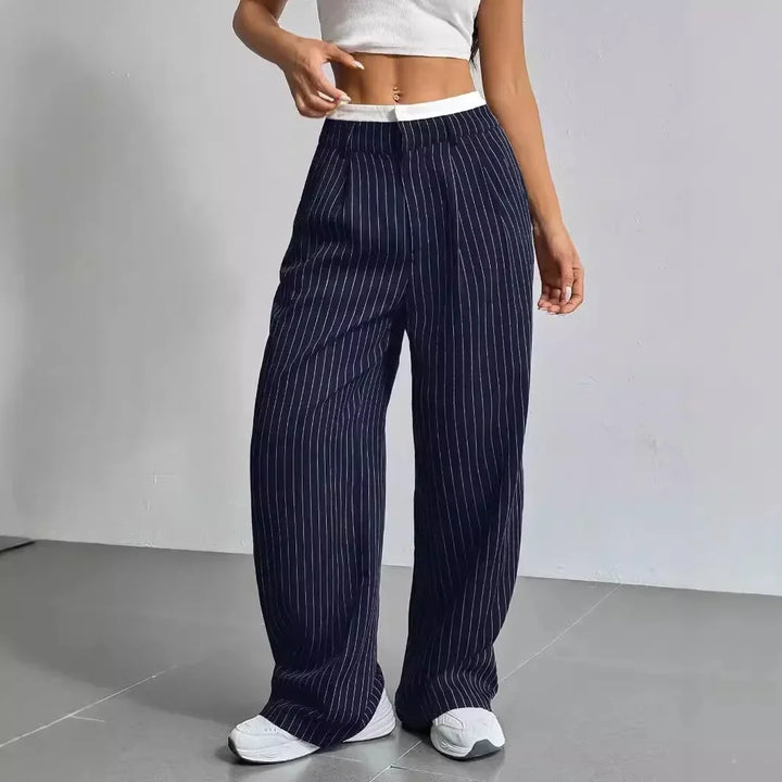 High Waisted Striped Trousers