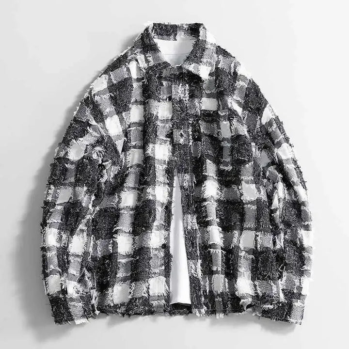 FRAYED CHECKED JACKET