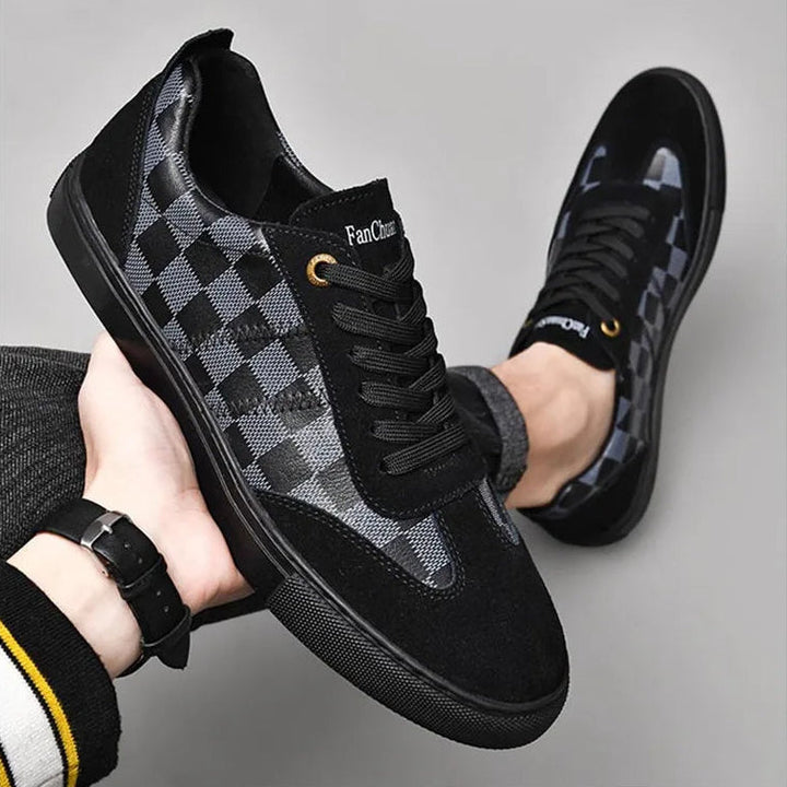 SUEDE CHECKERBOARD SNEAKERS