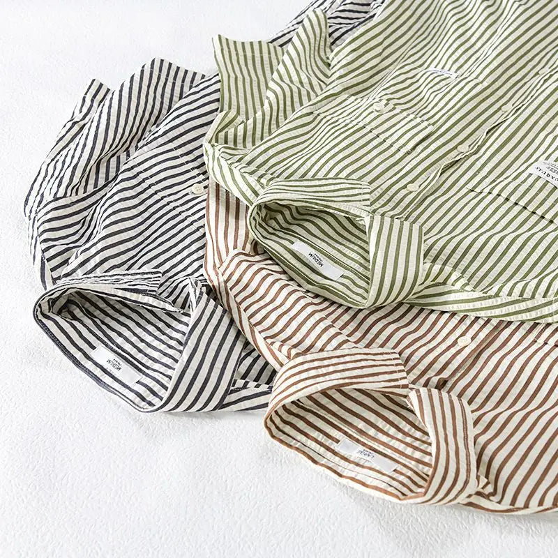 MAISON STRIPED BUTTON-UP SHIRT