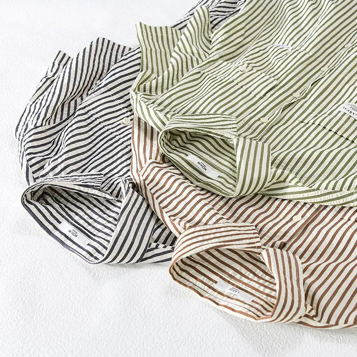 MAISON STRIPED BUTTON-UP SHIRT