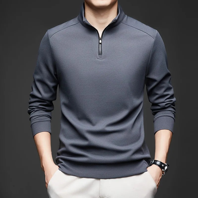 COLE WAFFLE ZIP POLO