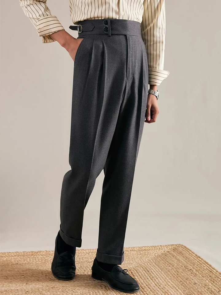 GREGORY PLEATED TROUSERS