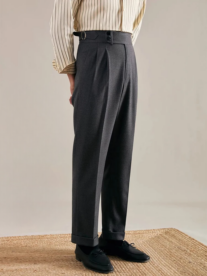 GREGORY PLEATED TROUSERS