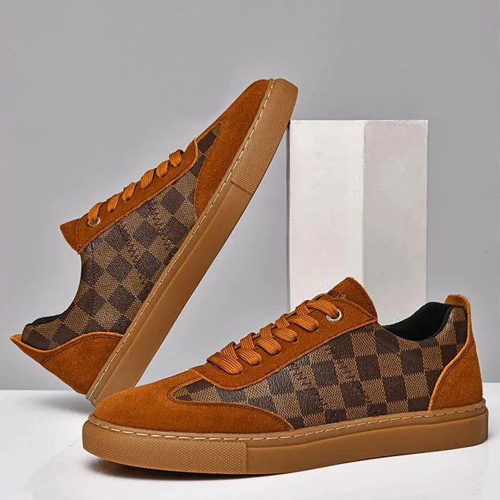 SUEDE CHECKERBOARD SNEAKERS