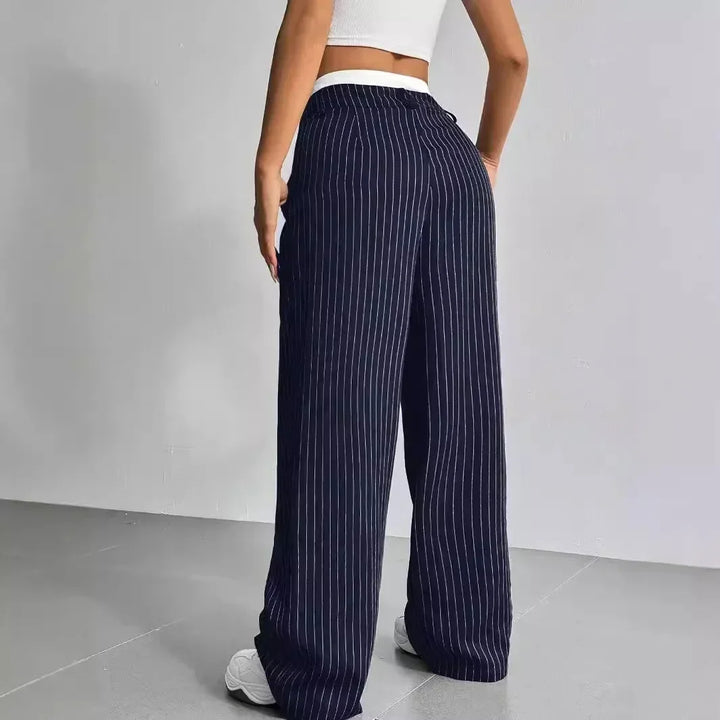 High Waisted Striped Trousers