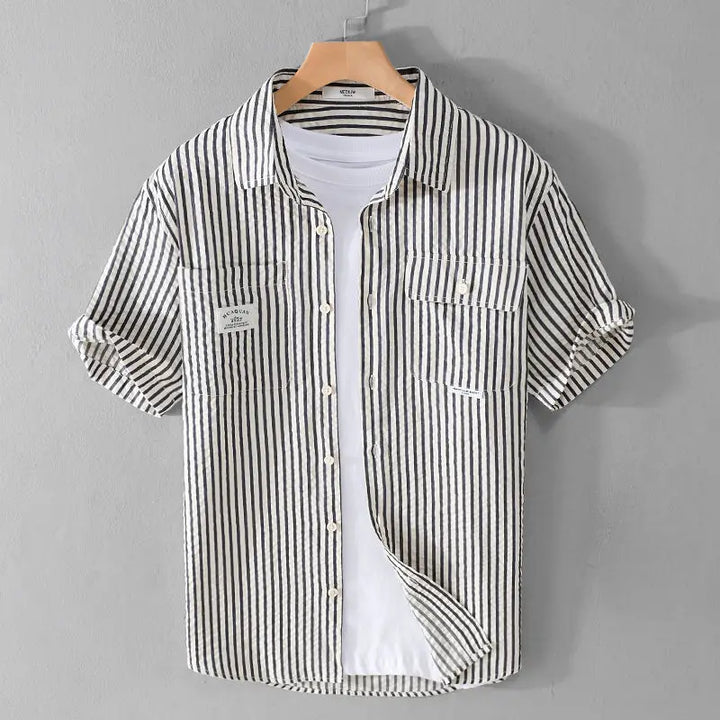MAISON STRIPED BUTTON-UP SHIRT
