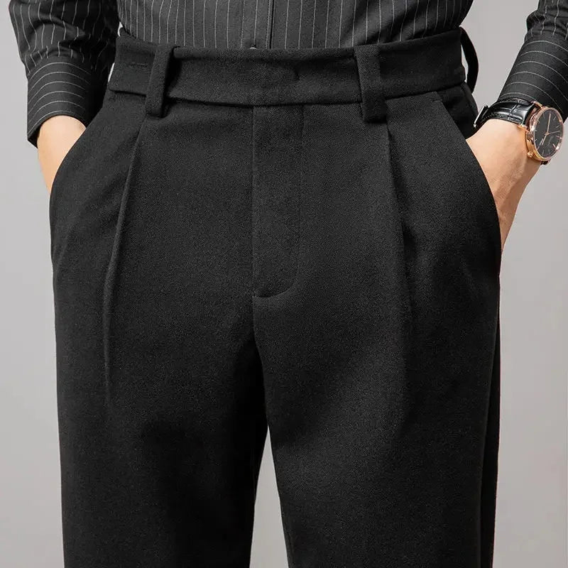 NELSON PLEATED WOOL TROUSERS