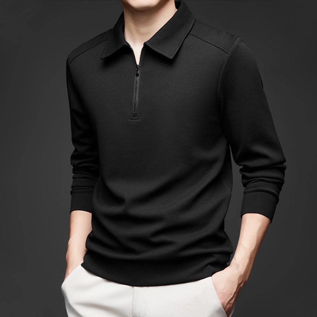 COLE WAFFLE ZIP POLO