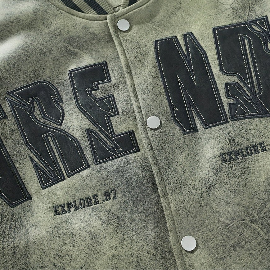 Fulton Distressed Varsity Jacket