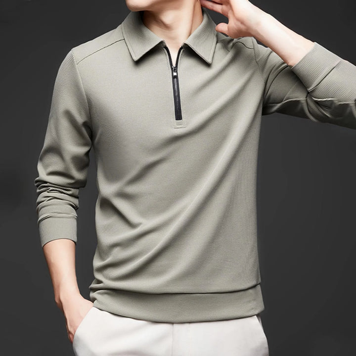 COLE WAFFLE ZIP POLO
