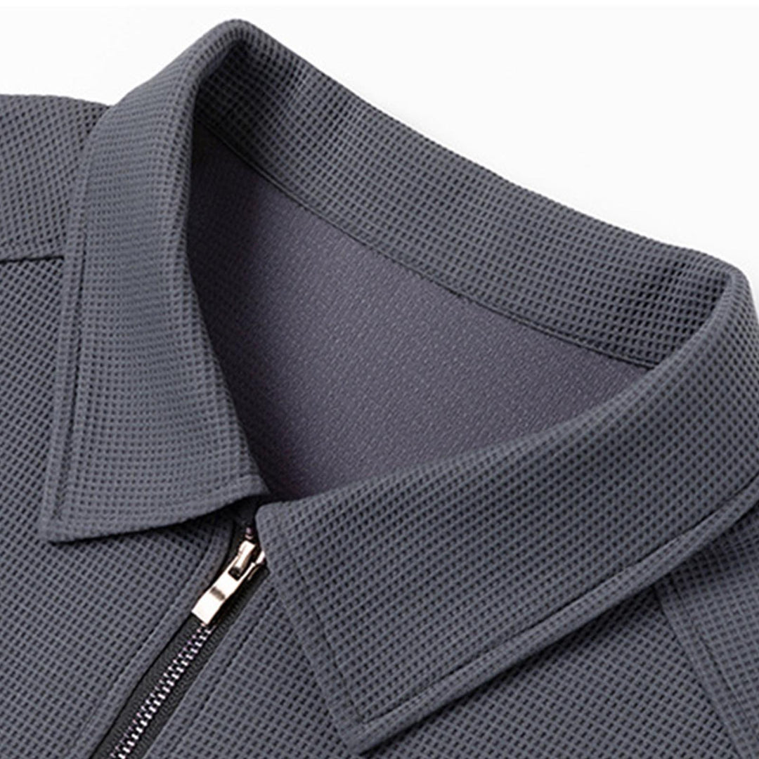 COLE WAFFLE ZIP POLO