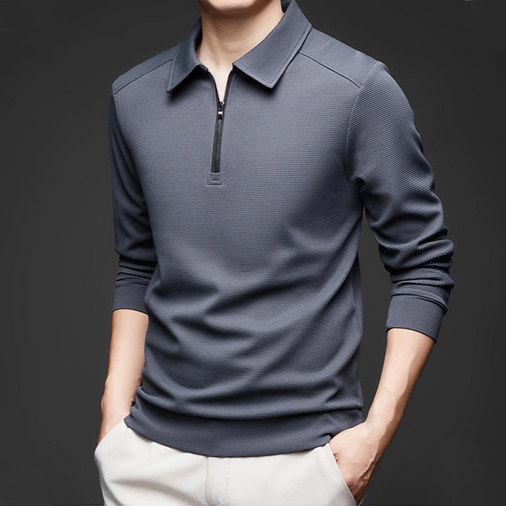 COLE WAFFLE ZIP POLO
