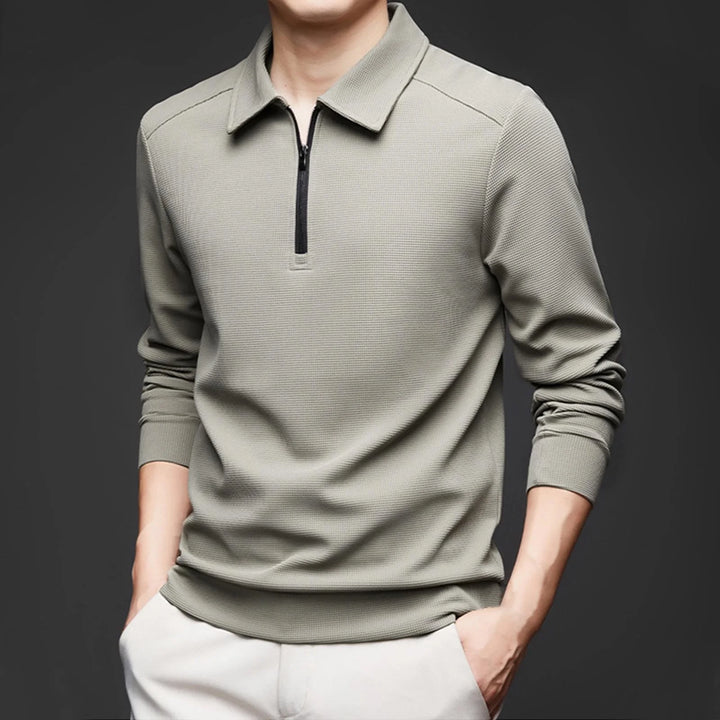 COLE WAFFLE ZIP POLO