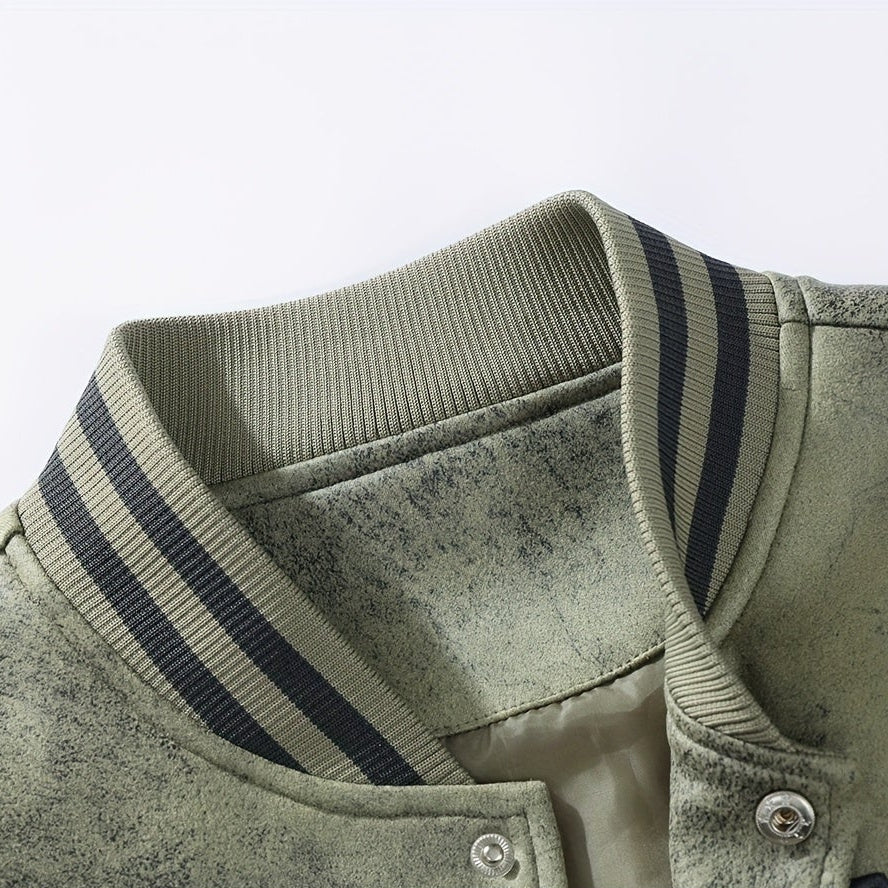 Fulton Distressed Varsity Jacket